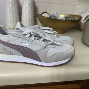Puma White and Purple Athletic Shoes